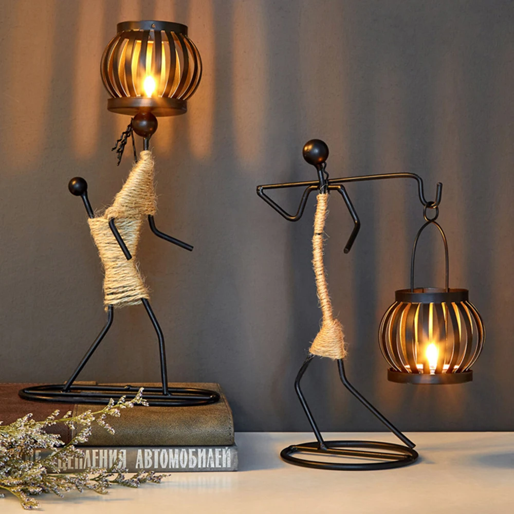 Derliaus Žvakių Laikikliai Namų Puošybai Metalo Žmonės Modelis Candelabros Dekoratyvinis Kūrybos Žvakidė Šalis Vestuvių Centerpieces
