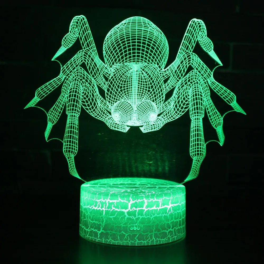 3D LED Naktinis Apšvietimas Voras Žuvų, Kiaulių Banginis Varlė 7 Spalvų Keitimas Holograma Atmosfera Naujovė Lempa Namų Puošybai Iliuzija Dovana