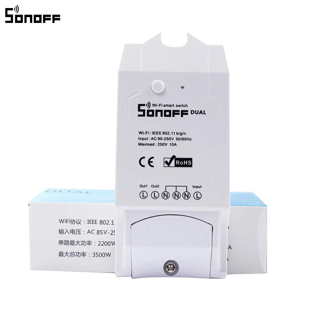 3PCS Sonoff Dual 2CH Wifi Žibintai Įjungti Multi-Prietaisas Kontroliuojamos Wifi Jungiklis Kontroliuoti Du Prietaisus Smart Wi-fi 