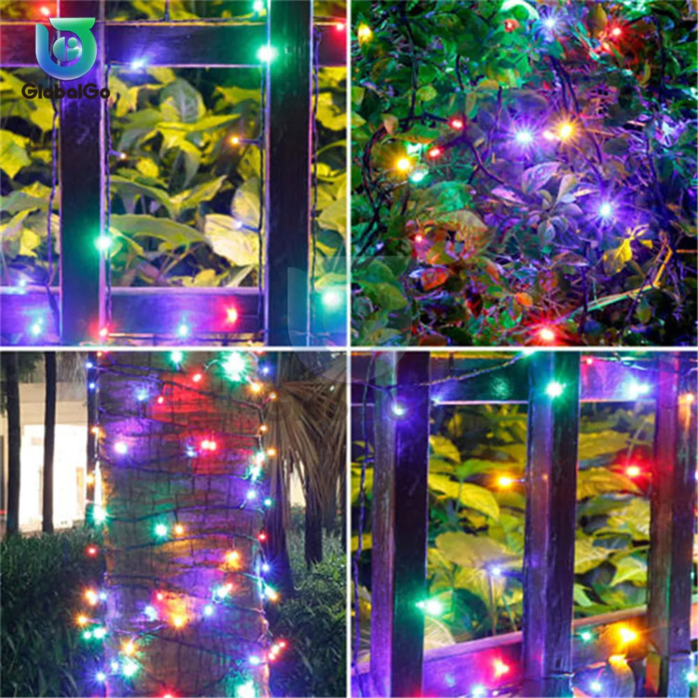 500LED Pasakų Girlianda LED Kamuolys String Žibintai Vandeniui Kalėdų Eglutė Vestuvių Namų Puošybai Saulės energija Varomas LED Šviesos Lempa, 52M