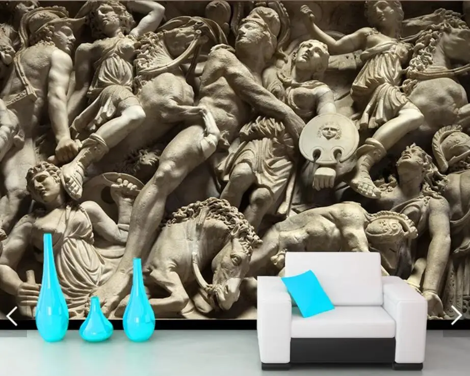 Romos Paveikslas Statula 3D Reljefiniai Tapetai, Freskos Sienų Dekoras Sienos Popieriaus Ritinius Sienų Freskomis Susisiekti Popieriaus Tinkinti