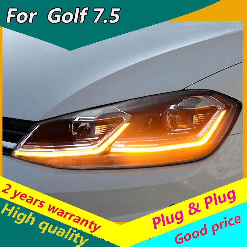Automobilių Stiliaus Žibintas VW Golf 7.5 Žibintai MK7.5 LED Žibintų su dinaminiu 2013-2017 m. DRL H7 D2H Hid Bi Xenon Šviesos