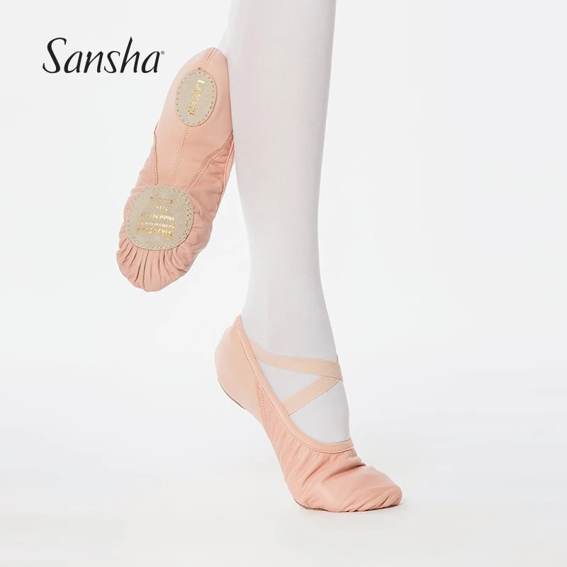Sansha Suaugusiųjų Baleto Bateliai Originali Karvės Odos Profesionalių Baleto Šlepetės Merginų, Moterų, Vyrų, Moterų Minkštas Šokių Batai NE.213LCO