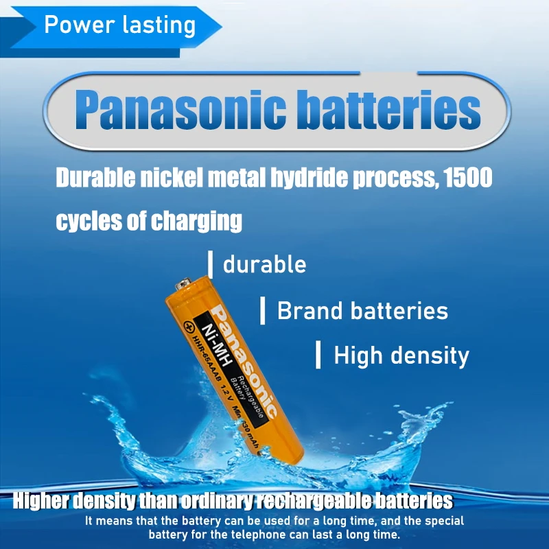12PCS Originalus Naujas Įkraunamos AAA baterijos 1.2 V 630mAh HHR-65AAABU už panasonic Bevielis Telefonas NI-MH Baterija
