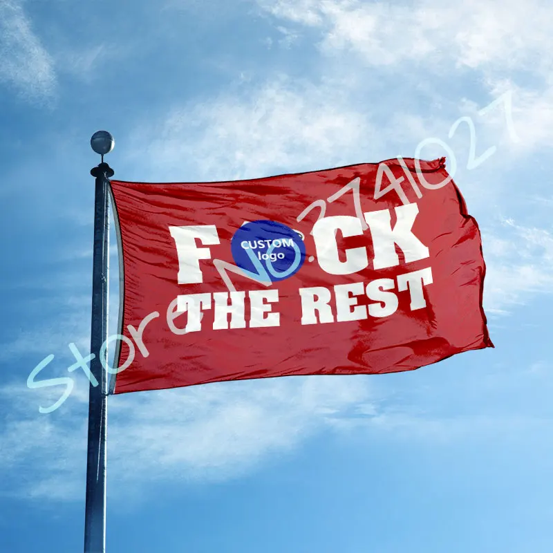 Custom vienoje pusėje vėliavą su raudona vėliava reklama su poilsio 150X90cm (3x5FT) 100D Poliesteris Užsakymą sporto vėliavos banner