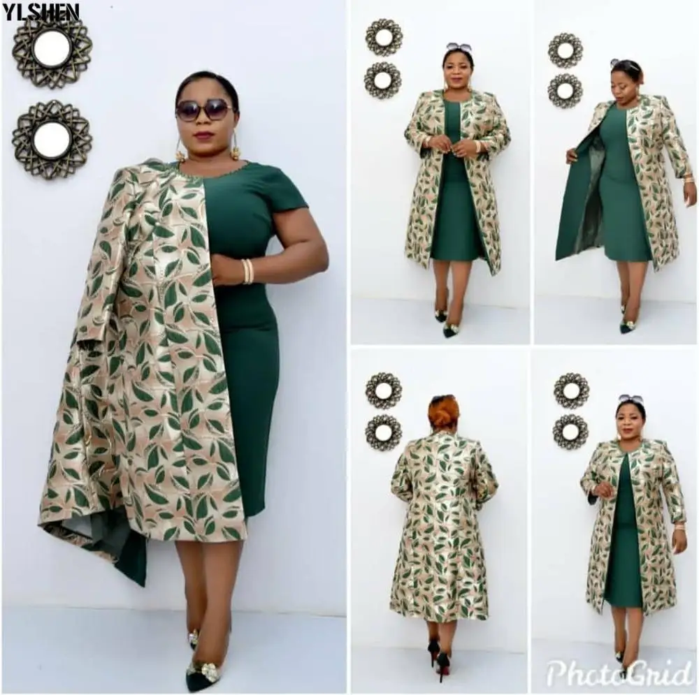 XL-4XL Afrikos Mama Suknelės Moterims 2 dalių Komplektas Plius Dydis Dashiki Ilgas Kailis Suknelė Afrikos Drabužius Afrikos Skraiste Africaine Femme