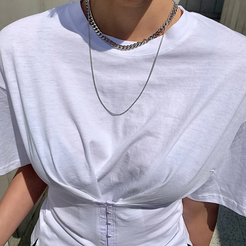 Vasaros trumpomis Rankovėmis Moterų Tunika marškinėliai Balti Vieną Krūtinėmis Atsitiktinis Moterų marškinėliai 2021 Naujas Streetwear Slim Ponios Tee Viršūnės