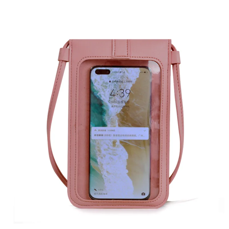 Moterų Touch Screen mobilusis telefonas, piniginė skaidrų maišelį naujas hasp kryžiaus piniginės Išmanųjį telefoną Odos Peties rankinės iphone 6.7