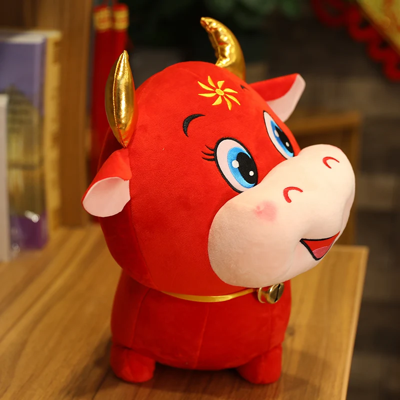 Mielas Galvijų Pliušinis Žaislas Puikus Modeliavimo Zodiako Talismanas Animacinių Filmų Bull Minkšti Kimštiniai Lėlės Pagalvė Pagalvėlės Gimtadienio, Kalėdų Dovanos