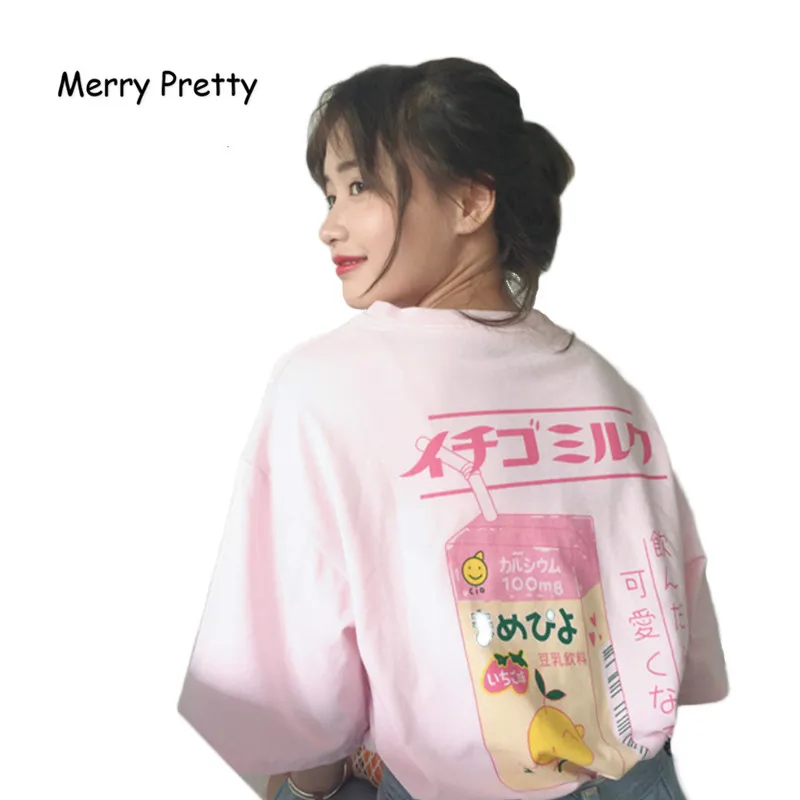 Kawaii Vaisių Sulčių Medvilnės marškinėliai Moterims Topai Harajuku Japonijos Mados Tee Top 2020 Karštą Vasaros Mergaičių marškinėliai