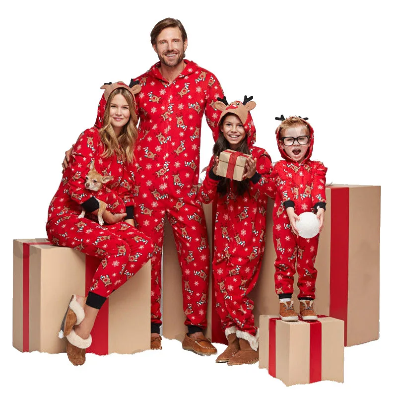 Naujųjų Metų Šeimos Atitikimo Kalėdų Pižama Rinkiniai Mama ir Tėtis, Kūdikis, Vaikas, Drabužiai, Spausdinimo Šeimos Komplektus Sleepwear naktiniai drabužiai 4 Stilius