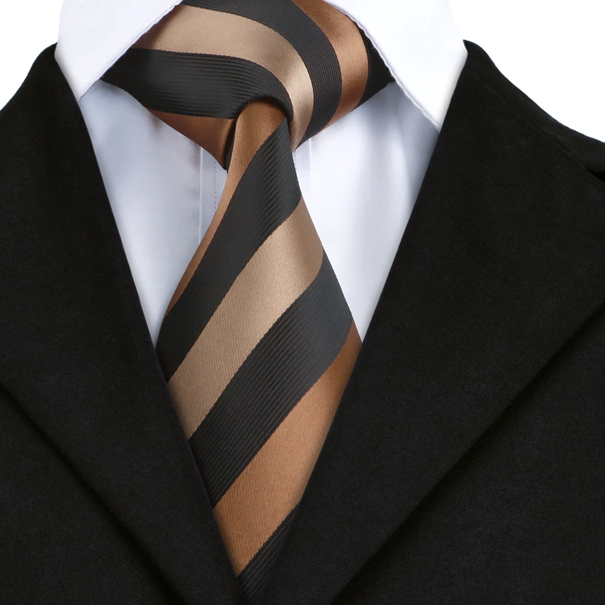 Hi-Tie Prabangos Prekės šilkiniai Kaklaraiščiai Vyrams 2019 Klasikinis Verslo Grupė Vestuvių Kaklaraištis Nustatyti Rudas Juodas Dryžuotas Necktie 8,5 cm, C-585