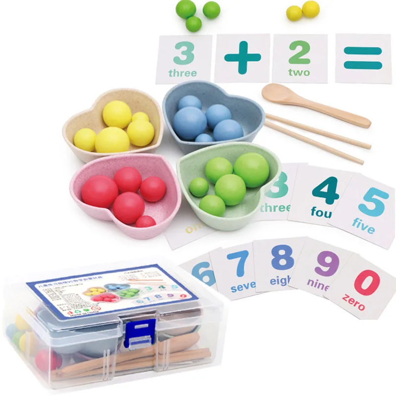 Vaikai Montessori Granules, Žaislai, Mediniai Įrašą Karoliukai Daugiafunkcinis Mokymosi Matematikos Žaislas Užsiimti Lazdelės Anksti Švietimo Žaislai