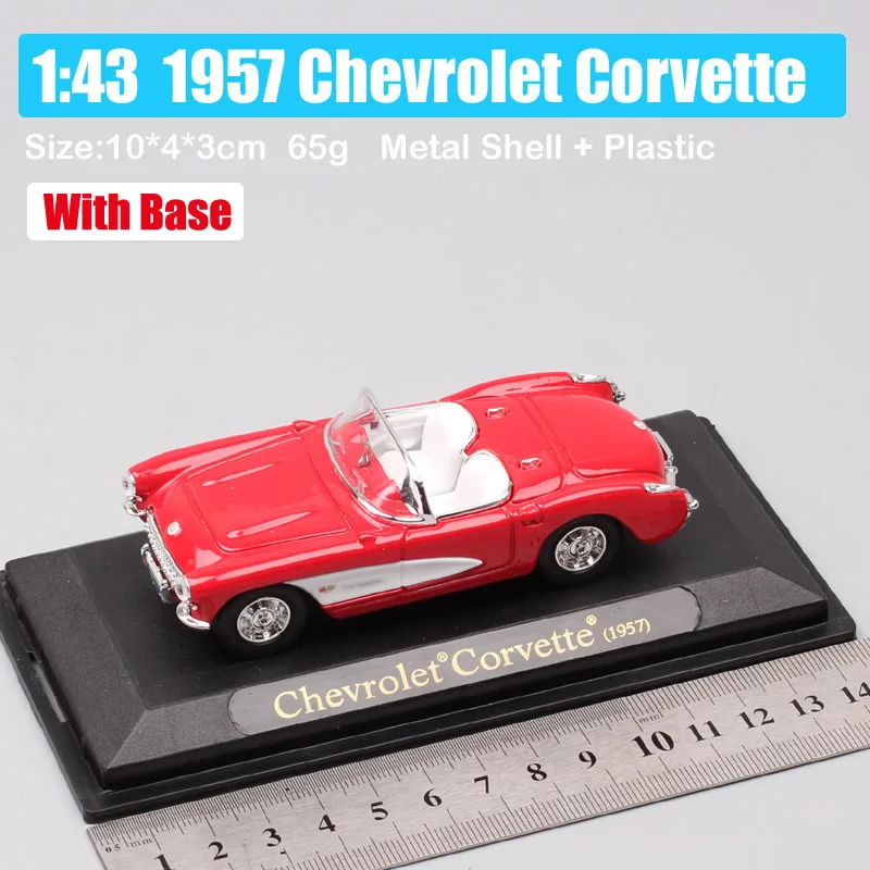 1/43 classic mini 1957 Chevrolet Corvette C1 Diecasts & Žaislinės Transporto priemonės masto automobilių žaislai miniatiūros modelis suaugusiųjų hobis kolekcija