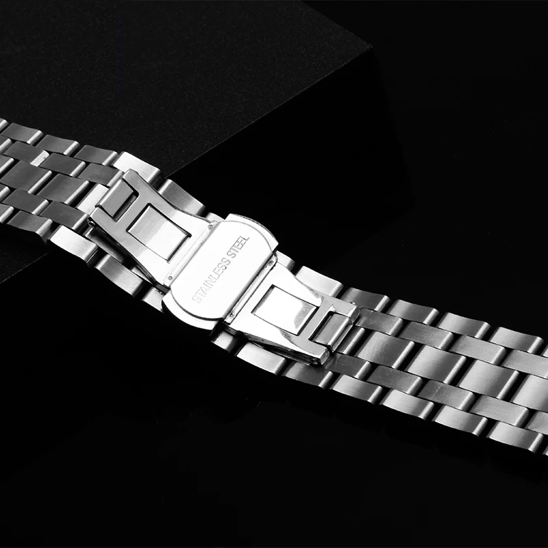 PEIYI watchband 19mm pakeitimo metalo apyrankę, sidabro, nerūdijančio plieno dirželis vyrų ir moterų žiūrėti grandinės Tissot T065