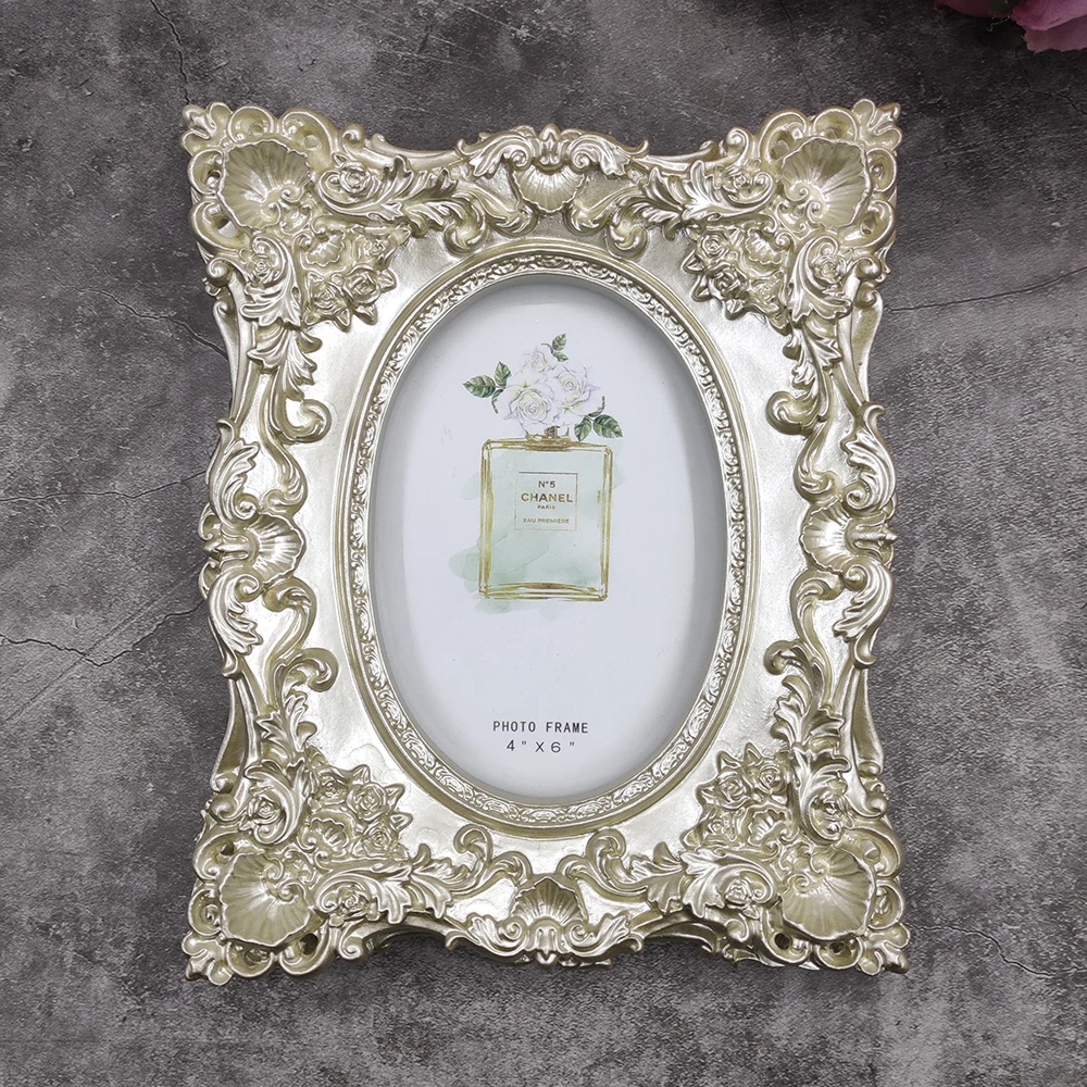 Prabanga baroko stiliaus, aukso foto rėmelis 6/7 colių darbalaukio kūrybos dervos foto rėmelį, dovana, namų vestuvių sienų apdaila