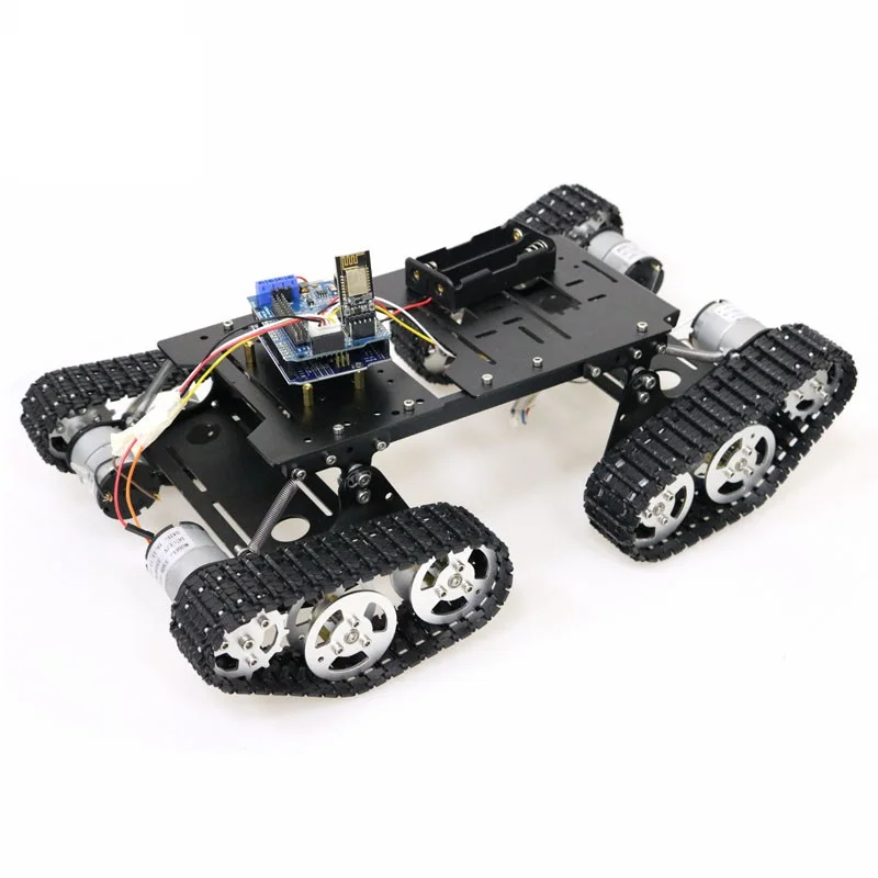 Wi-fi/Bluetooth/PS2 Kontroliuoti RC 4wd Robotas Bakas, Važiuoklė Rinkinys Slopinimas ir Lankstus Smart Metalo Važiuoklės Mokymo/ PASIDARYK pats