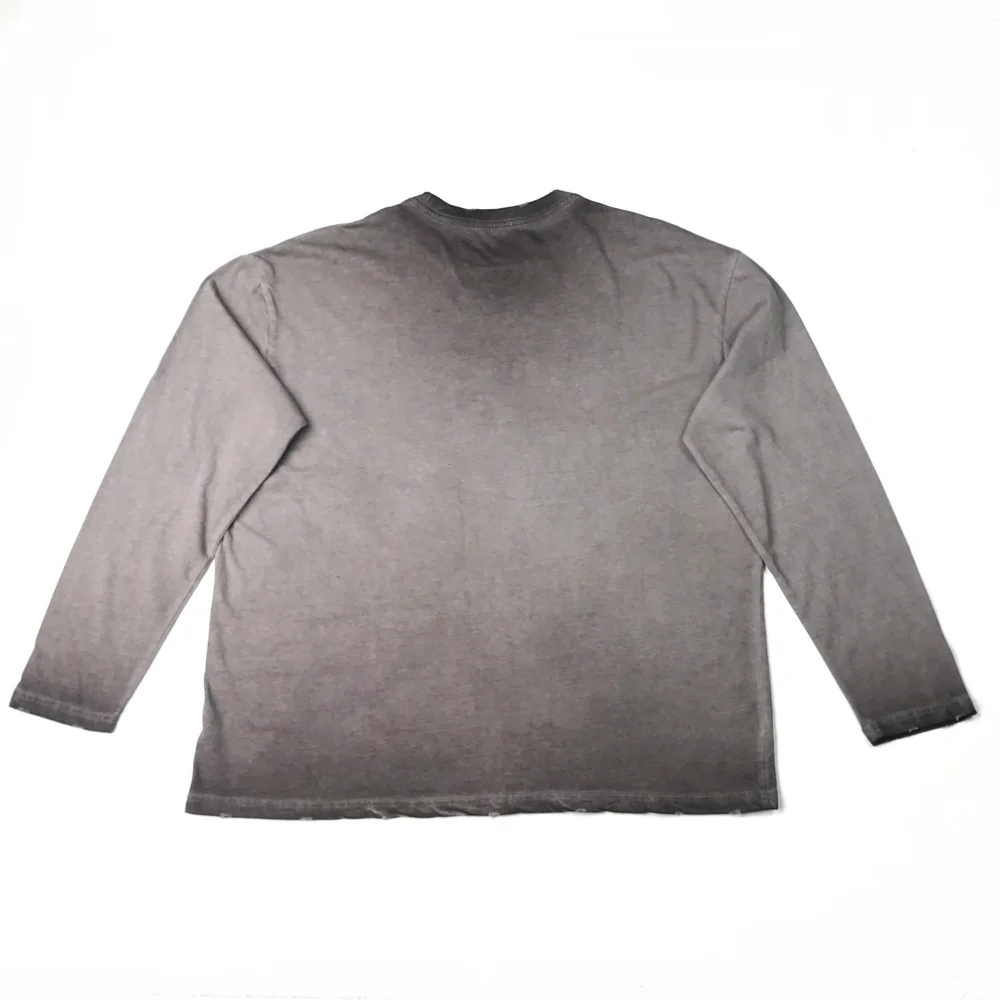 Drabužis-wash Medvilnės Negabaritinių marškinėliai Kankina Rankogaliai Ilgio Raglan Rankovėmis Tee Kanye Streetwear