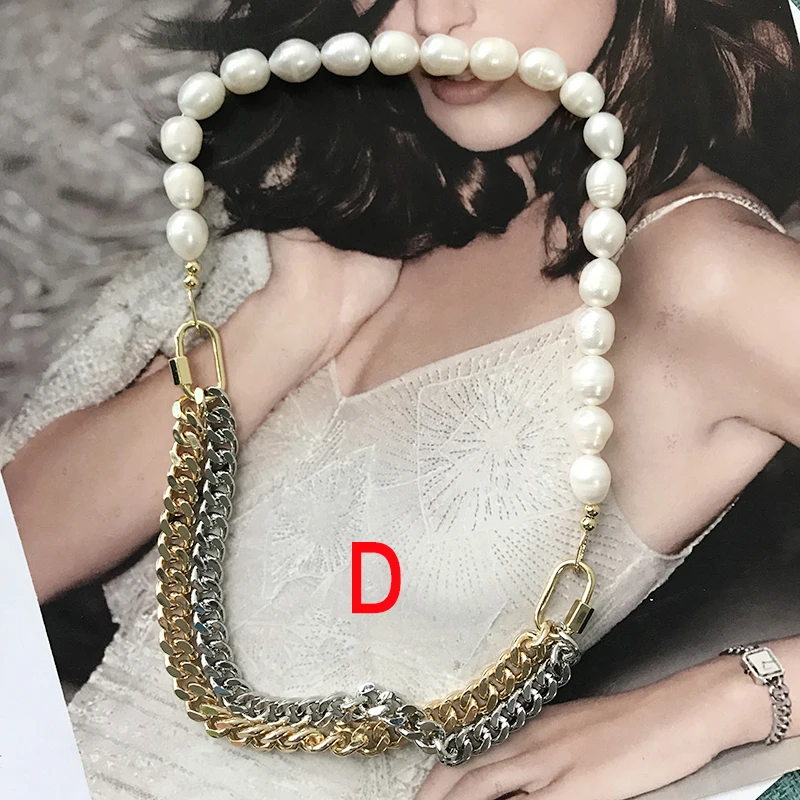 5 vijų Nuorodą grandinės ir perlų vėrinį 40cm chokers papuošalai karoliai moterų multi karolius, mada aksesuarai 9616