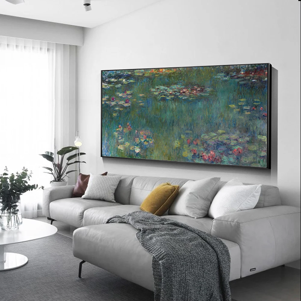 Monet Vandens Lelijos, Drobė Meno Paveikslų Reprodukcijos Impresionistų Gėlių Sienų Plakatai Ir Spausdinamos Nuotraukos Kambarį Dekoro