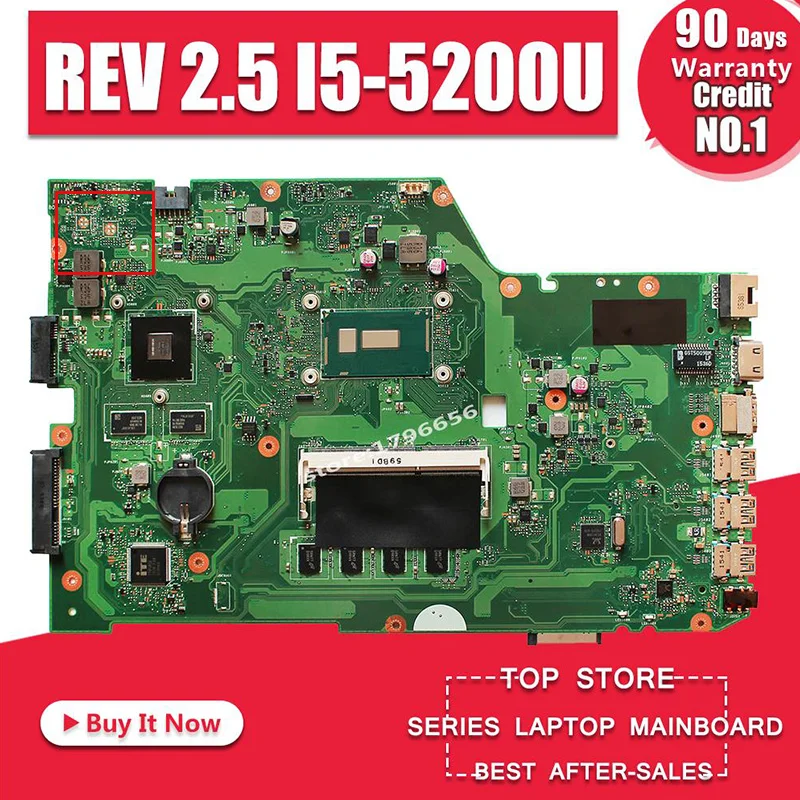 Originalą Asus X751L K751L K751LN X751LK X751LD REV 2.5 I5-5200U nešiojamas nešiojamojo kompiuterio motininė plokštė DDR3 HM86 testas