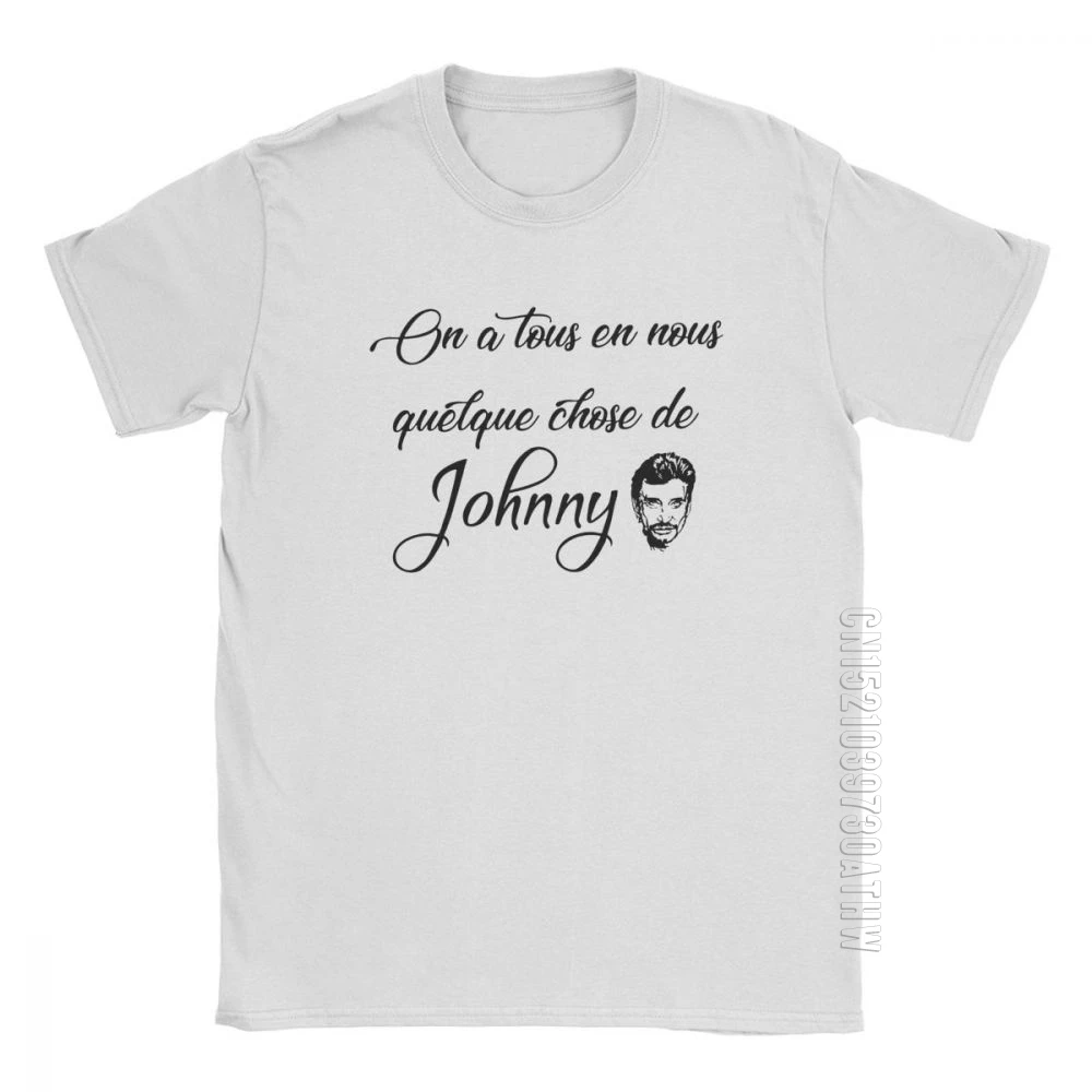 Vyrų Johnny Hallyday T-Shirt Roko prancūzų Dainininkas Elvis Presley O Kaklo trumpomis Rankovėmis Viršūnes Medvilnės Tees Negabaritinių Marškinėliai