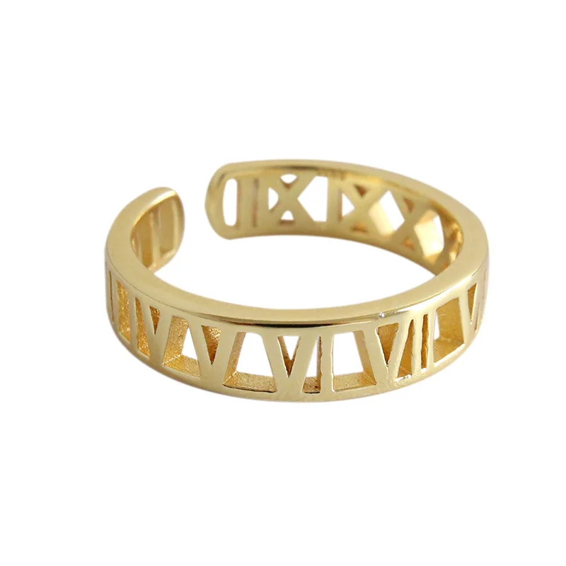 925 sterlingas sidabro romėniškais skaitmenimis žiedai moterims anel, sužadėtuvių 925 sidabras, žiedai, pirštas femme aukso spalvos papuošalai 2020 m.