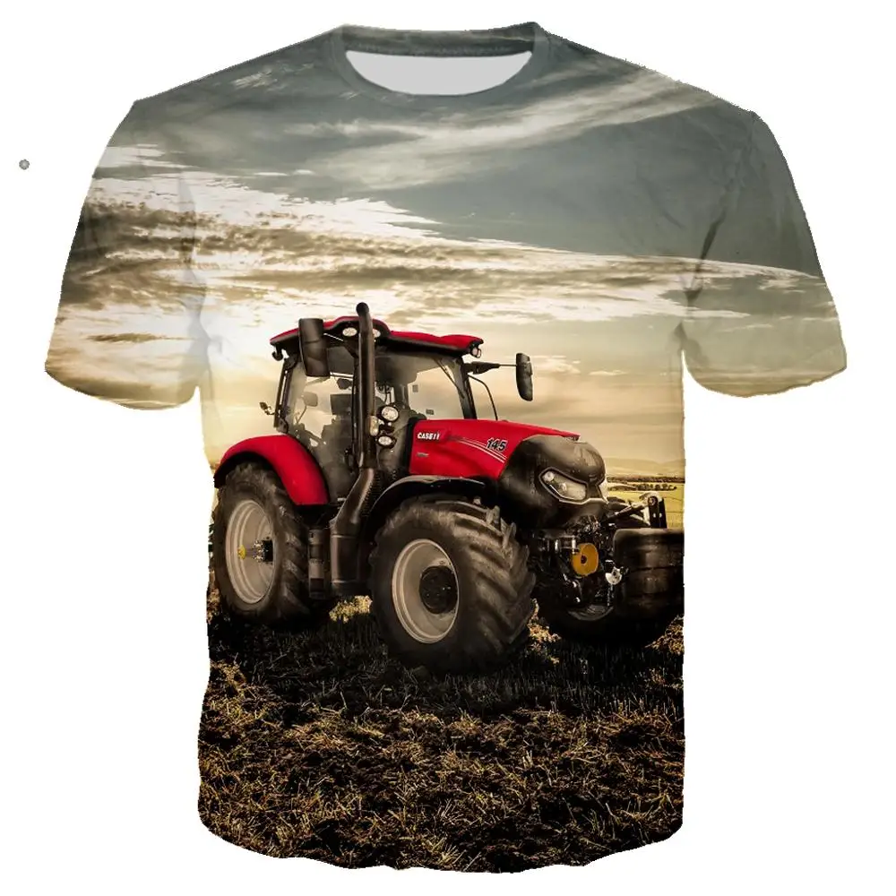 Vyriški Hip-Hop Atsitiktinis Streetwear Berniuko, T-marškinėliai, vyriški Viršūnes vyriškų Drabužių, Negabaritinių 3D Spausdinimo Naujų Automobilių, Traktoriaus T-shirt XXS-6XL