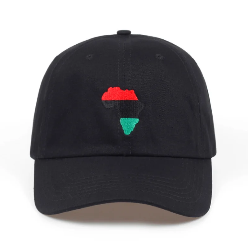 2018 nauja Afrikos žemėlapis Pamokų Tėtis Skrybėlę Reguliuojamas vyrų golfo, beisbolo kepuraitę moterų mados Hip-hop snapaback bžūp kepurės didmeninė