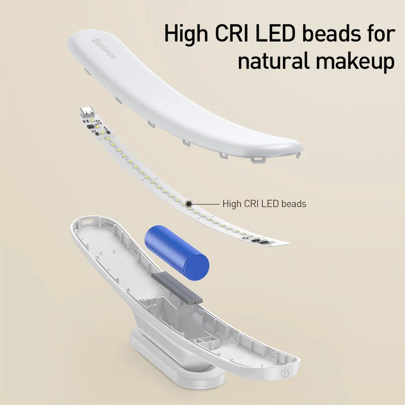 Baseus LED Veidrodis Šviesos Reguliuojamas Makiažo Veidrodis Lempos USB Įkrovimo Sienos, apšvietimo, Vonios kambario, Miegamojo tualetinis staliukas Žibintai