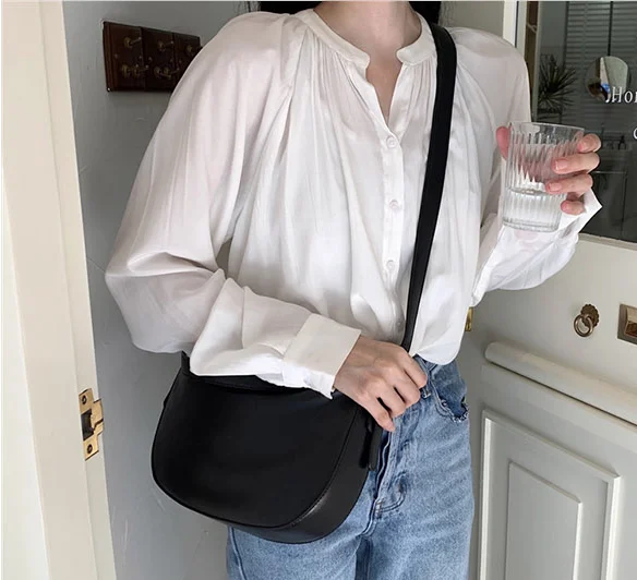 Moterų vintage rankinukas mados mergaitė maišelį office lady 's peties kirsti-kūno maišelį paprastas stilius black y-098w