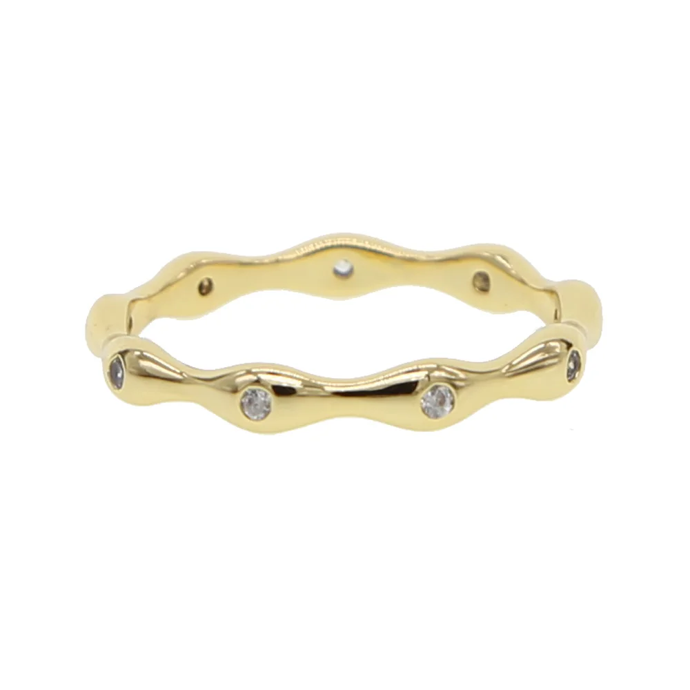 Vestuvių Juostas, Žiedus Moterų Mados Metalo, žalvario, vario Dalyvavimo Šalies Madinga Kubinis Cirkonis Aukso spalvos Žiedas Papuošalai