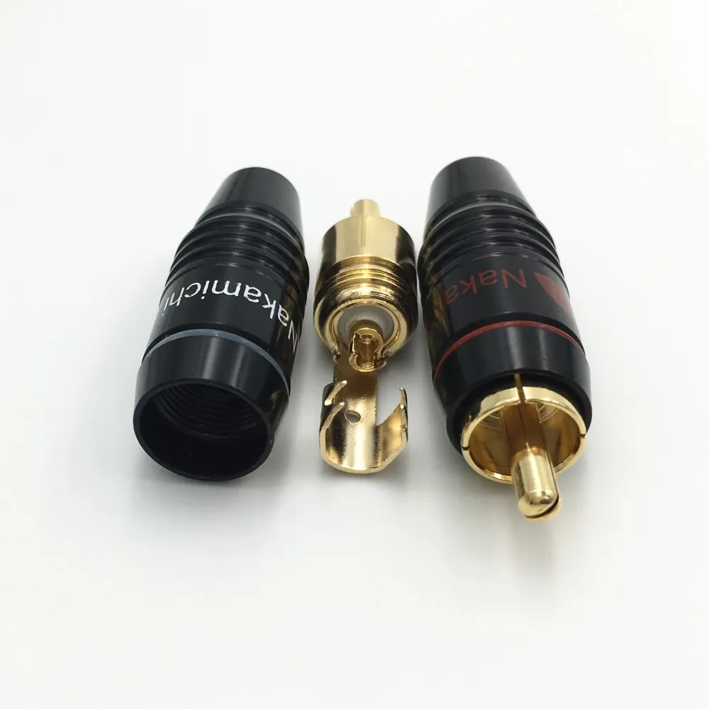 100vnt Nakamichi Vario RCA Plug HIFI Auksą, sidabrą, Garso Kabelis RCA Male Audio Jungtis Aukso Adapteris 6mm Laidas