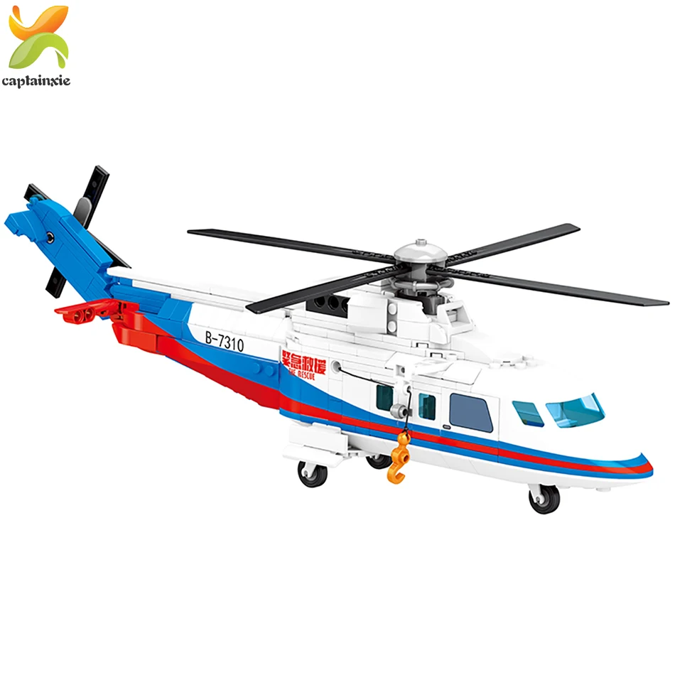 391pcs Gelbėjimo Sraigtasparnio Modelis Blokai Miesto Avarinių Gelbėjimo Policijos Plokštumos Duomenys Apšviesti Plytų Žaislai Vaikams