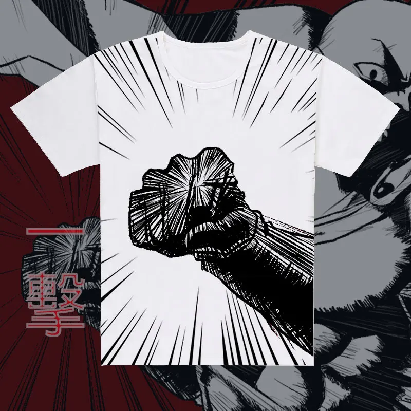 Unisex Anime VIENAS SMŪGIS-MAN marškinėliai Saitama Atsitiktinis tees trumpomis Rankovėmis Apvalios kaklo Marškinėliai Tees Viršūnės