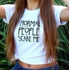 Sunfiz YF normalių ŽMONIŲ PANIKA MAN Vasarą Moterys Asmeninį T Shirts,harajuku Stilių Paauglys Jaunų Suaugusiųjų Mados Drabužiai