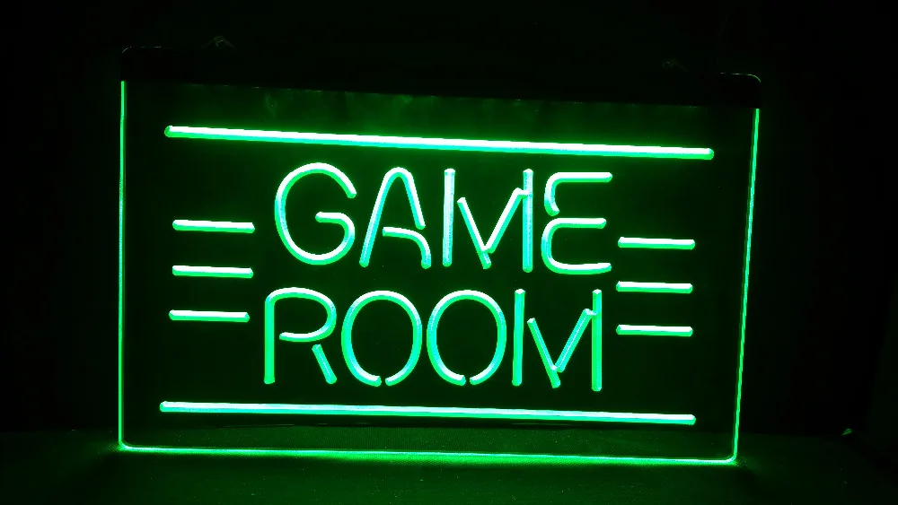 žaidimų kambarys logotipą, 3 dydžio, Namų Apdaila, Sienų Dekoras Alaus NR Bar Pub Klubas LED Neon Light Ženklas