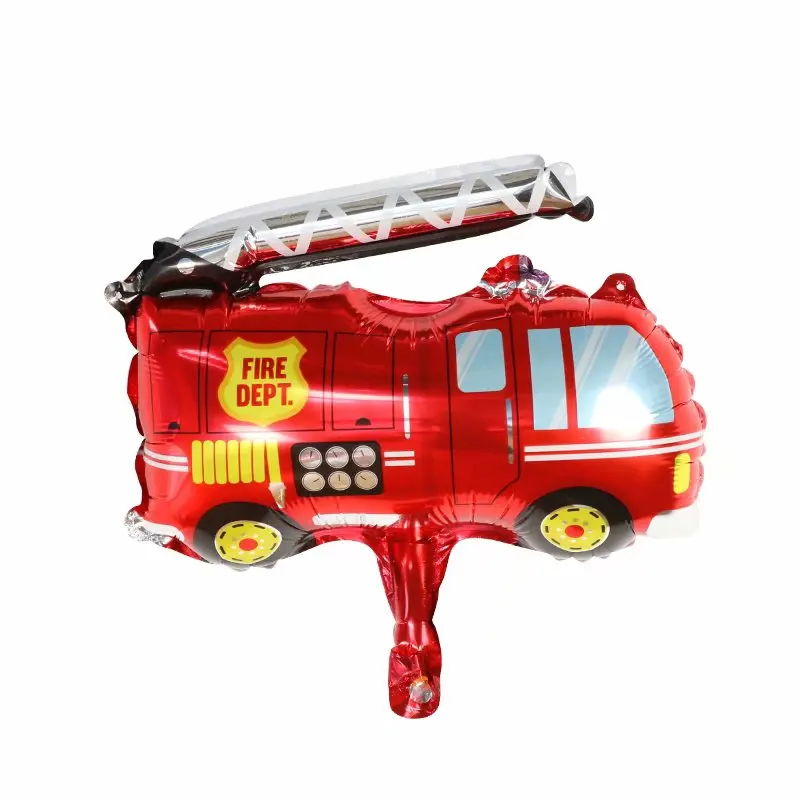 50pcs Cartoon Automobilių Balionai Fire Truck Automobilinio Traukinio Folija Balionas Greitosios pagalbos Globos Vaikams Dovanų Gimtadienio Dekoro Vaikai kamuoliai