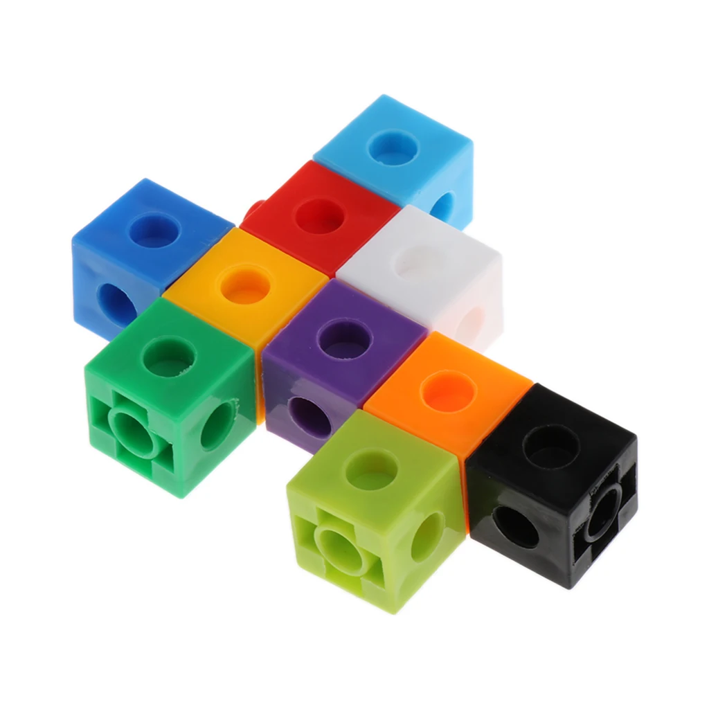 100 Vienetų Matematikos Susieti Kubeliai Blokavimo Skaičiavimo Blokų Vaikams, Kurie Mokosi Žaislai