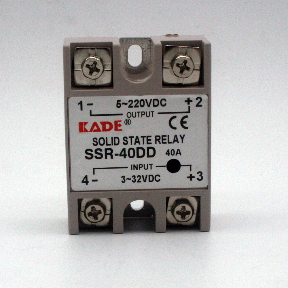 SSR -10DD/25DD/ 40DD DC kontrolės DC SSR white shell vienfazis (Solid state relay be plastikinio dangtelio