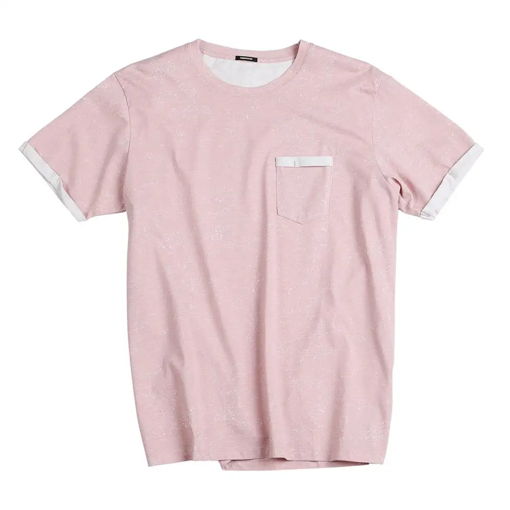 SIMWOOD 2020 metų vasaros naują Sluoksniuotos krūtinės kišenėje t-shirt vyrai Melange derliaus trumpas rankovės mados marškinėlius medvilnės viršūnes 190431
