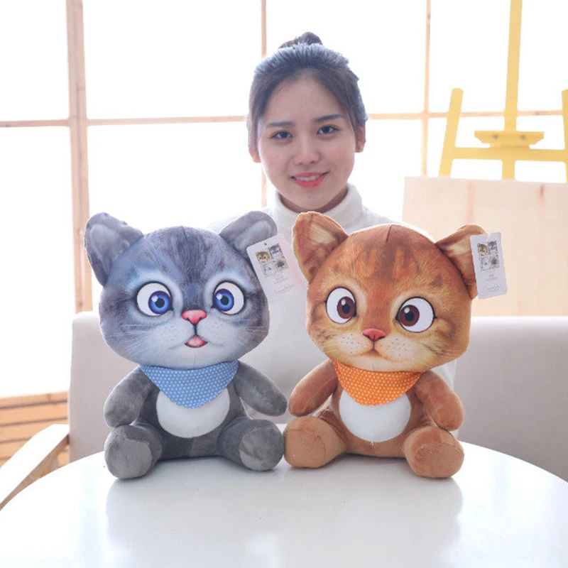 1pc 20cm Mini Mielas Pliušinis Kačių Žaislai, Minkšti Pliušiniai Gyvūnai Animaciją Kačių Lėlės 3D Atspausdintas Modeliavimas Gyvūnų Lėlės Vaikams, Žaislai Mergaitėms Dovanų