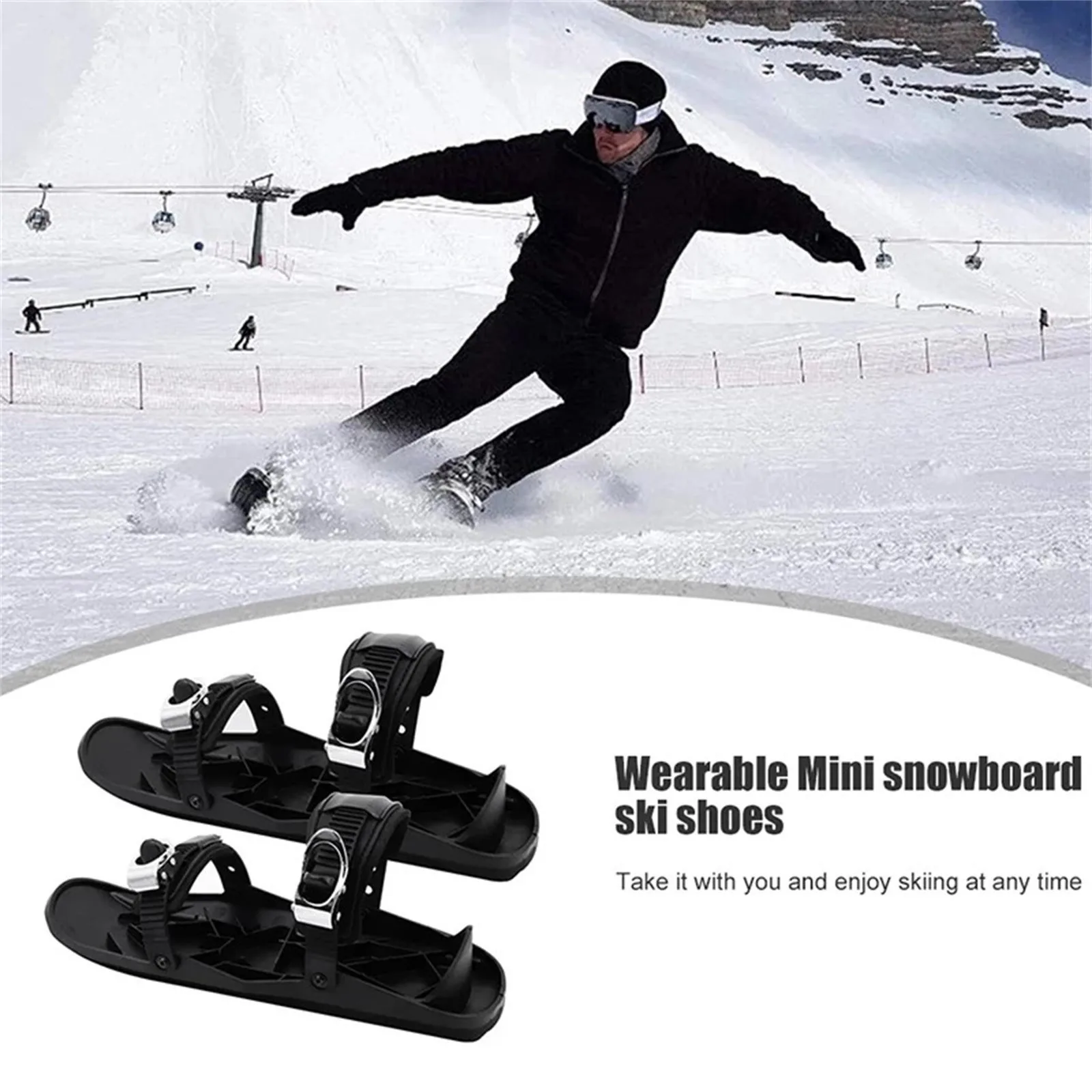 Mini Slidinėjimo Pačiūžos Sniego Batai Mini Slidinėjimo Pačiūžos Sniego Trumpą Skiboard Snowblades Lauko Nešiojami Mini Slidės DropShipping