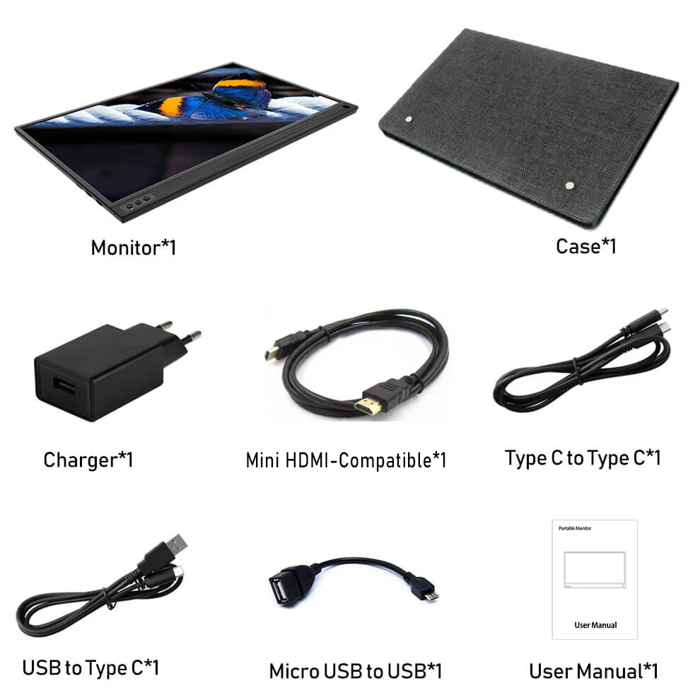 ZEUSLAP Nešiojamas lcd hd ekranas 15.6 usb c tipo HDMI suderinamus nešiojamas,telefonas,xbox,jungiklis ir ps4 portable lcd žaidimų stebėti