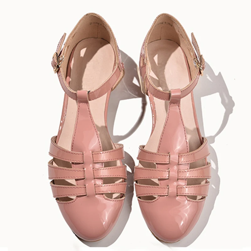 Moterų sandalai oksfordo bateliai vasaros derliaus natūralios odos baltos spalvos butas gladiatorių oxfords vasaros sandalai moterims, batai 2020 m.