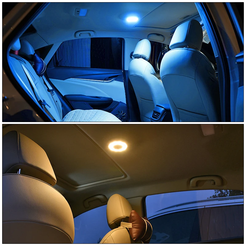 Palieskite Tipas Naktį Lengvojo Automobilio Stogo Lubų Magnetas Lempa Automobilio Salono Skaitymo Šviesos Kupolas USB Įkrovimo Kamieno Automobilių Reikmenys