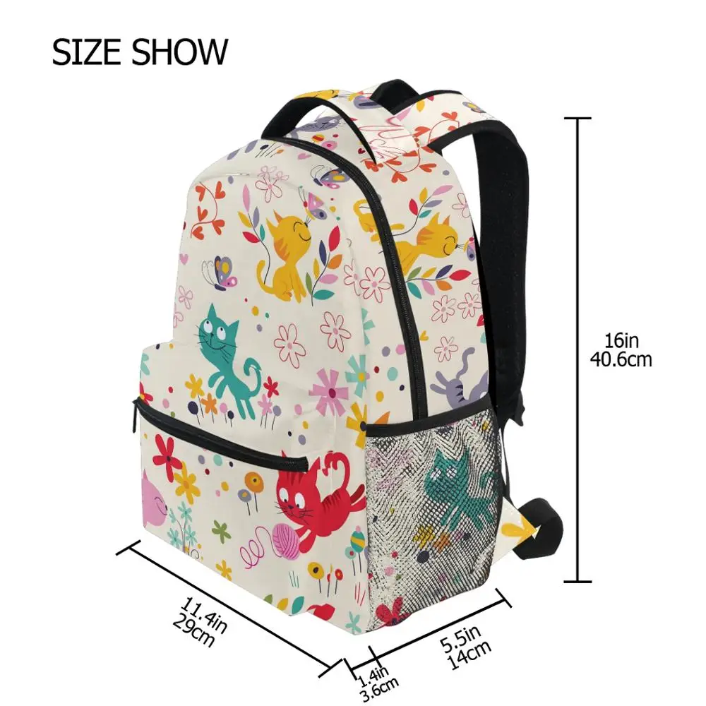ALAZA mokyklos krepšiai mergaitėms berniukas animaciją gyvūnų katė Kuprinės Vaikams krepšys moterims Didelių Pajėgumų savaitgalį krepšiai moterų nešiojamojo kompiuterio krepšys