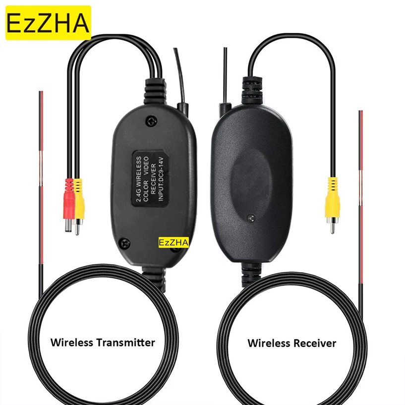 EzZHA Automobilio Galinio vaizdo Kamera, Wifi Bevielis Laidų Rinkinys 2.4 GHz DC 12V 24V Transporto priemonės Kameros RCA Vaizdo Belaidis Siųstuvas/Imtuvas