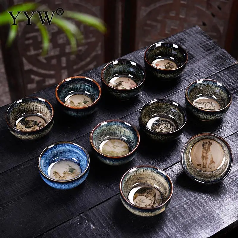 70ml Vertus Dažytos Keramikos patys puodeliai Porcelianiniai Kung Fu Arbatos Puodelio Kinų Stiliaus Modelis Arbatos Dubenėlį keramikinis Puodelis Master Cup Teaware Rinkiniai