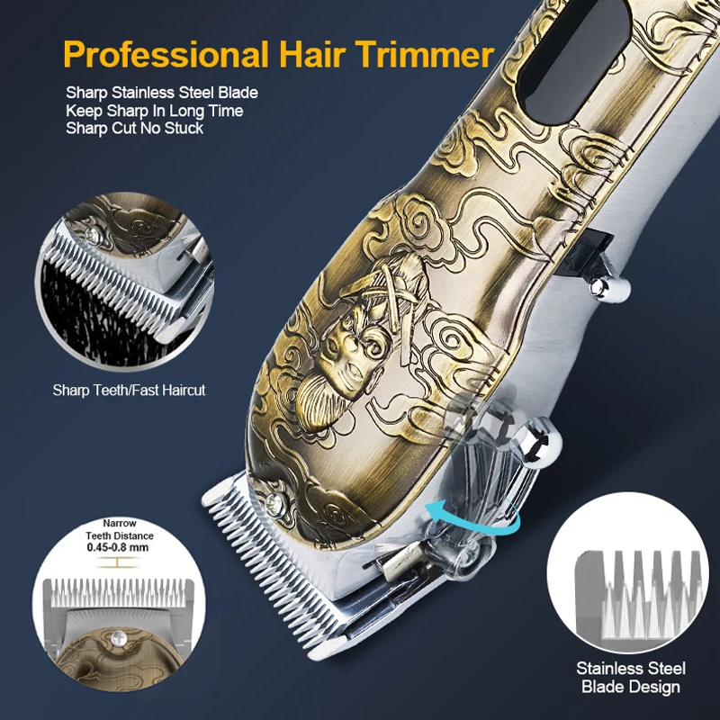 Kirpykla, plaukų clipper profesionalios plaukų žirklės vyrams barzda elektros cutter plaukų pjovimo staklės kirpimas belaidžius corded
